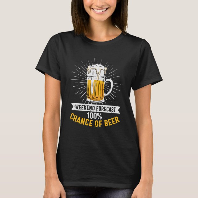 Camiseta Previsión De Fin De Semana De Cerveza 100 Posibili (Anverso)