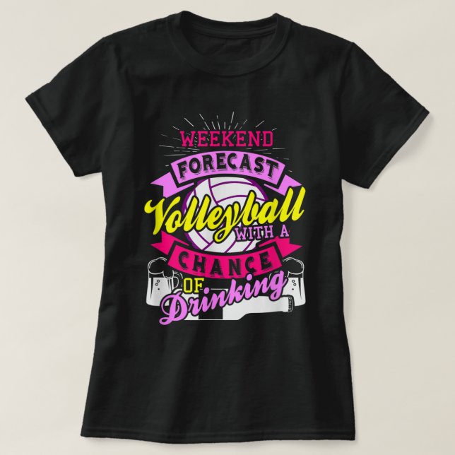 Camiseta Previsión de fin de semana voleibol con posibilida (Diseño del anverso)