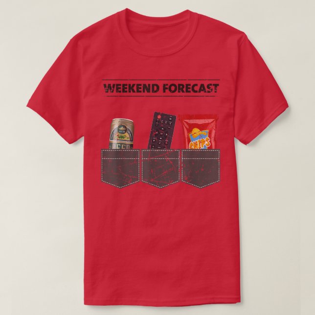 CAMISETA PREVISIÓN DE FINES DE SEMANA, CERVEZA DIVERTIDA, C (Diseño del anverso)
