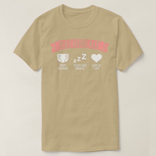 Camiseta Previsión para 2022 de la invitación del embarazo  (Diseño del anverso)