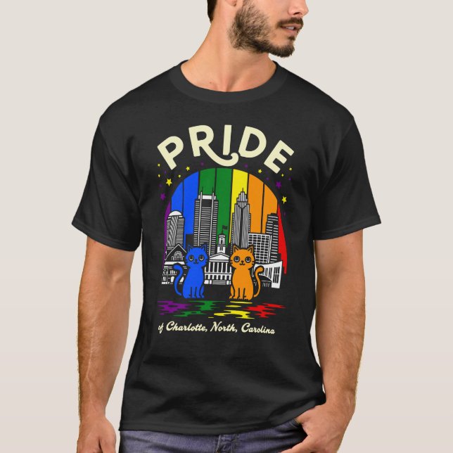 Camiseta Price of Charlotte City North Carolina Rainbow Fla (Anverso)