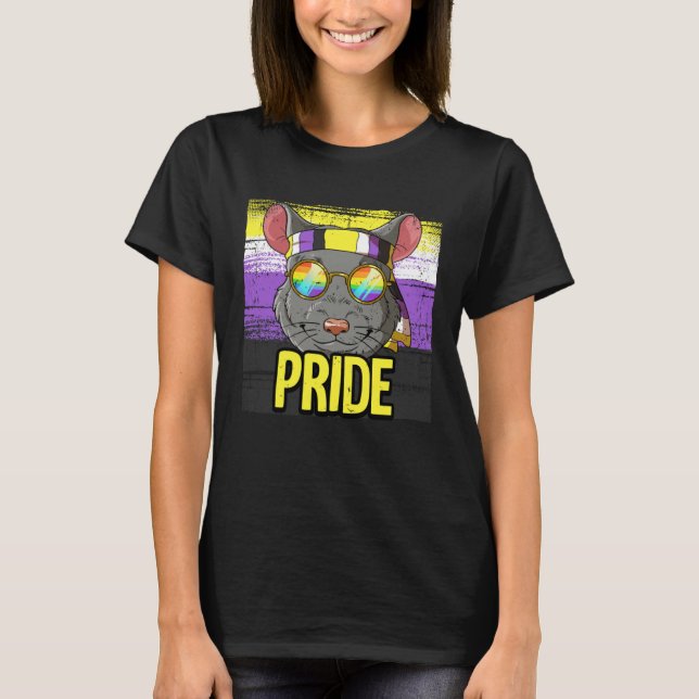 Camiseta Pride Chinchilla LGBTQ Nonbinary Flag Pride Month (Anverso)