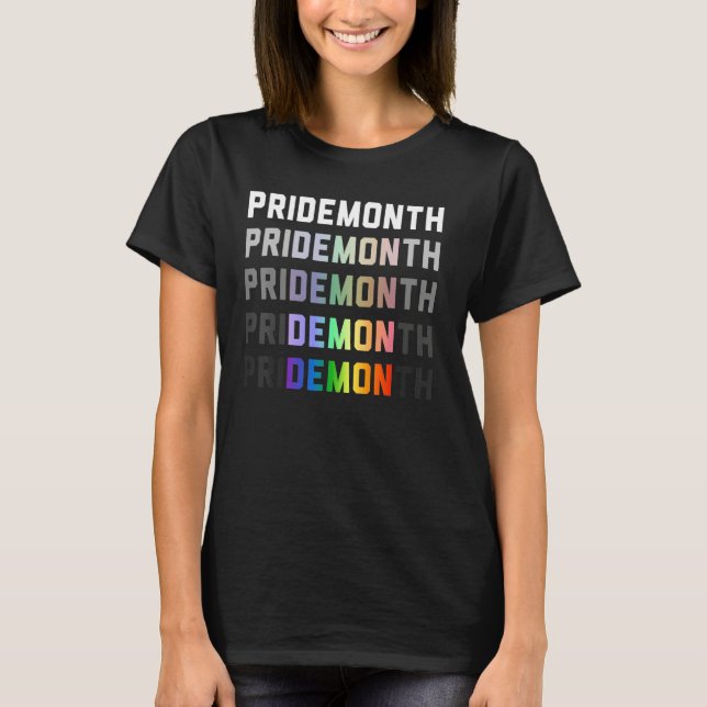 Camiseta Pride Month Demon LGBTQ+ Gay Pride Month Transgend (Anverso)