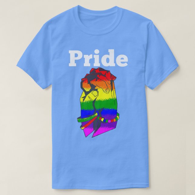 Camiseta Pride Month Love Is Love Rainbow Flag Proud Ally L (Diseño del anverso)