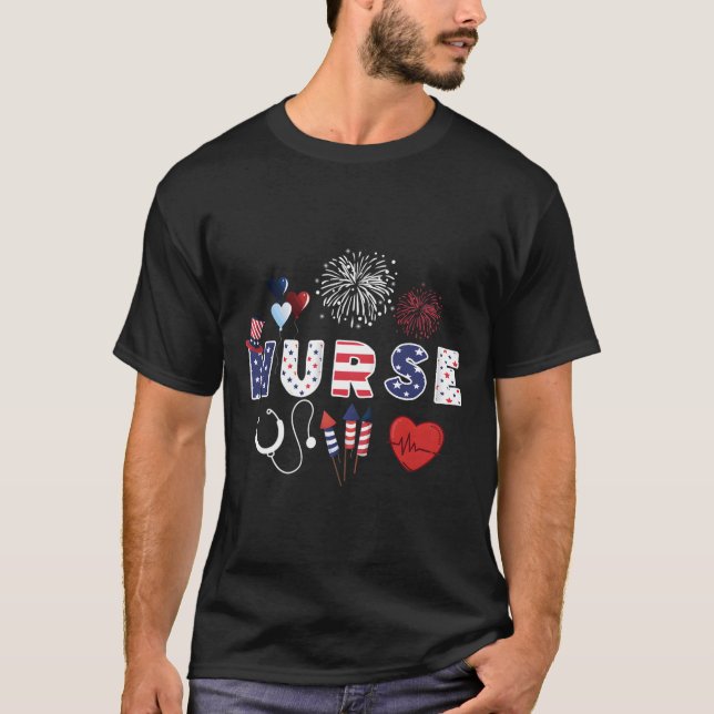 Camiseta Pride Nurse Usa Flag Stethoscope Patriotic Nurse 4 (Anverso)