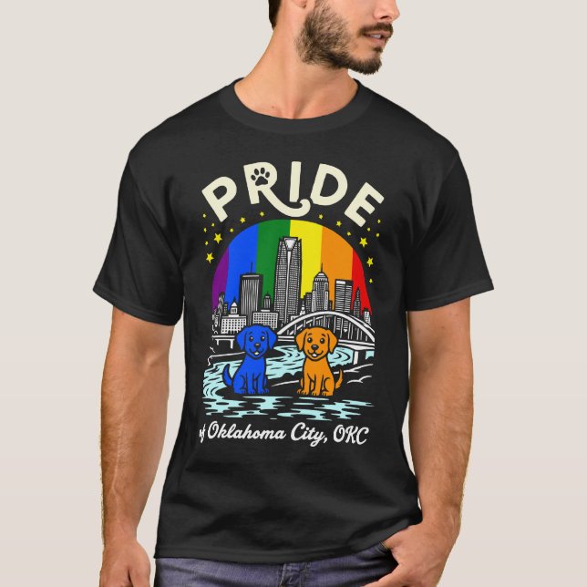 Camiseta Pride of Oklahoma City OKC Dogs Rainbow Flag (Anverso)