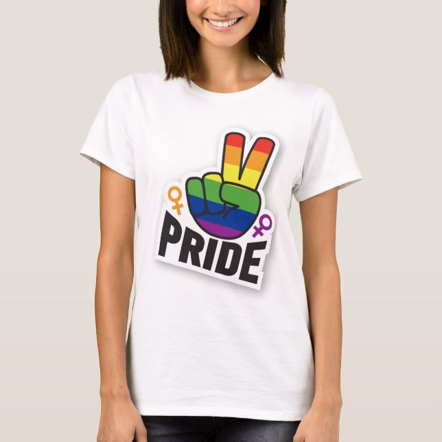 Camiseta Pride Paz mujeres blancas (Anverso)