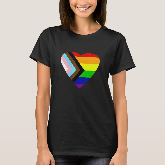 Camiseta Pride Progress Rainbow Flag LGBT + Trans und Queer (Anverso)