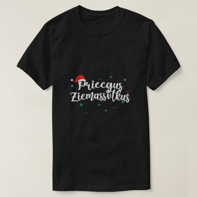 Camiseta Priecigus Ziemassvetkus Navidades letones (Diseño del anverso)
