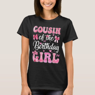 Camiseta Prima de la Cumpleañera Familia Rosa Coqueta