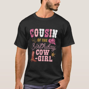 Camiseta Prima de la Cumpleañera Tema Vaquera Occidental