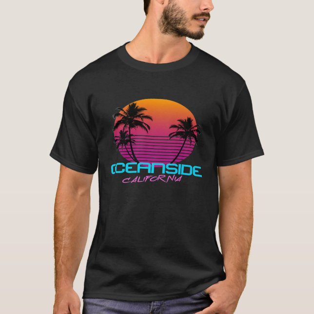 Camiseta Prima de Oceanside California Retro 80 (Anverso)