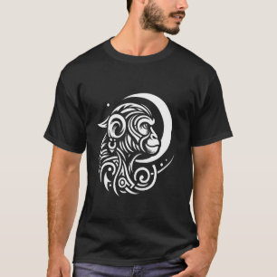 Camiseta Prima de simios tribales mono - Fases de la luna a