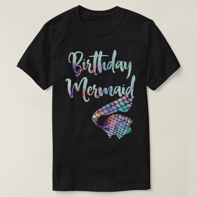 Camiseta Prima de sirena de cumpleaños (Diseño del anverso)