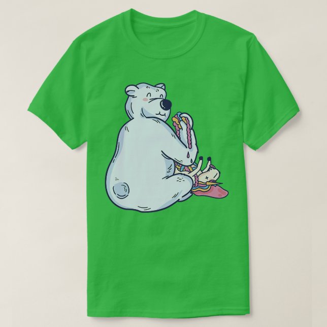 Camiseta Prima de Unicornio de Oso Blanco (Diseño del anverso)