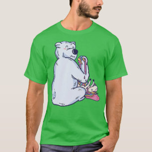 Camiseta Prima de Unicornio de Oso Blanco