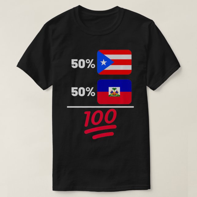 Camiseta Prima Del Patrimonio De La Bandera De Haití Y Puer (Diseño del anverso)