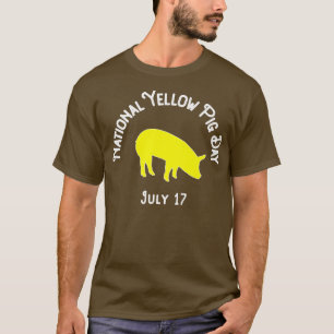 Camiseta Prima por Día Nacional del Cerdo Amarillo