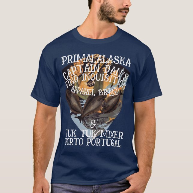 CAMISETA PRIMALALASKA CAPITÁN DAN'S VINO INQUISITION MIXER (Anverso)