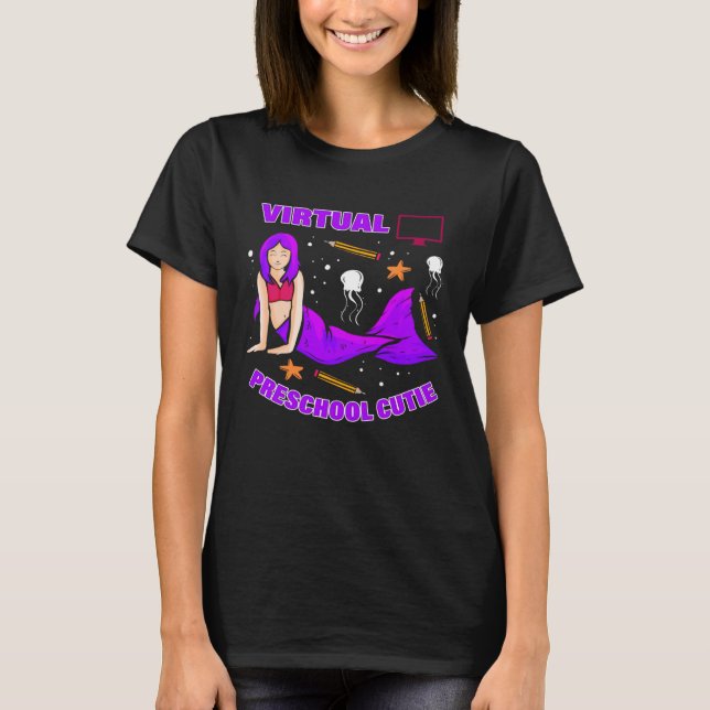 Camiseta Primaria Preescolar Virtual Primer Día Chica Merma (Anverso)
