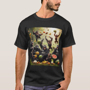 Camiseta Primates de lucha de alimentos, fruta