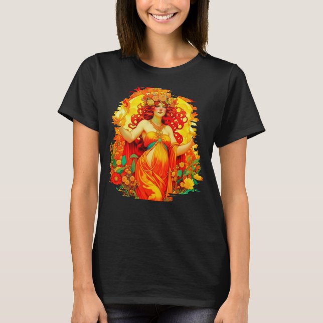 Camiseta Primavera Celta de Art Nouveau Beltane (Anverso)