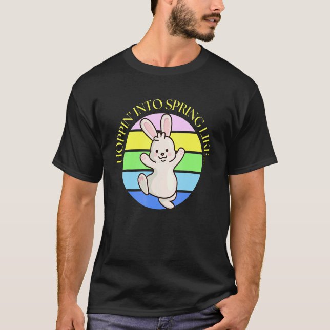 Camiseta Primavera Cuidada Feliz Pascua Conejo Conejo Conej (Anverso)