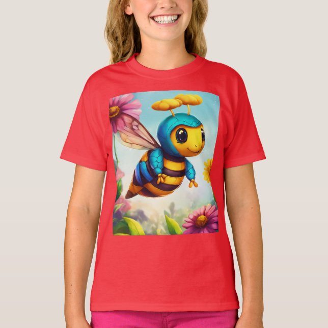 Camiseta Primavera de abejas y flores (Anverso)