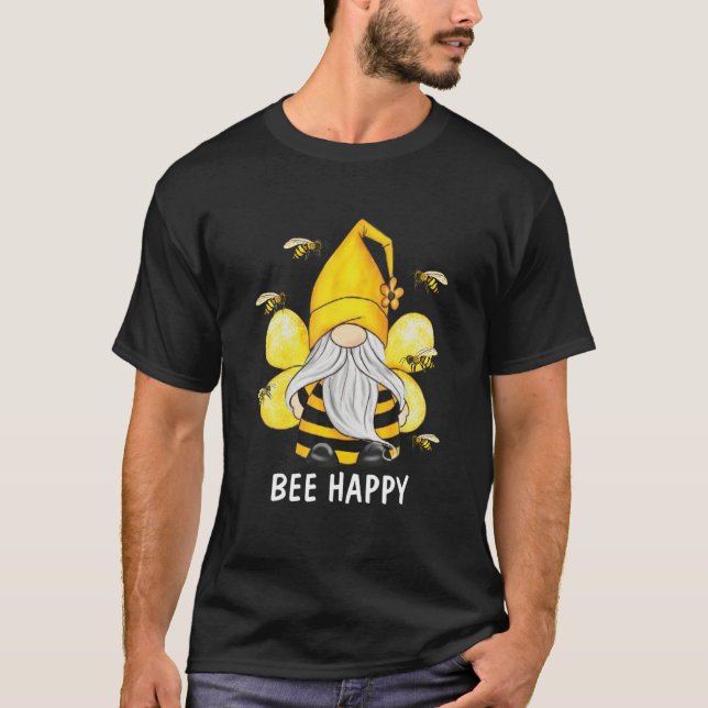 Camiseta Primavera de Bee Happy Bee Gnome (Anverso)