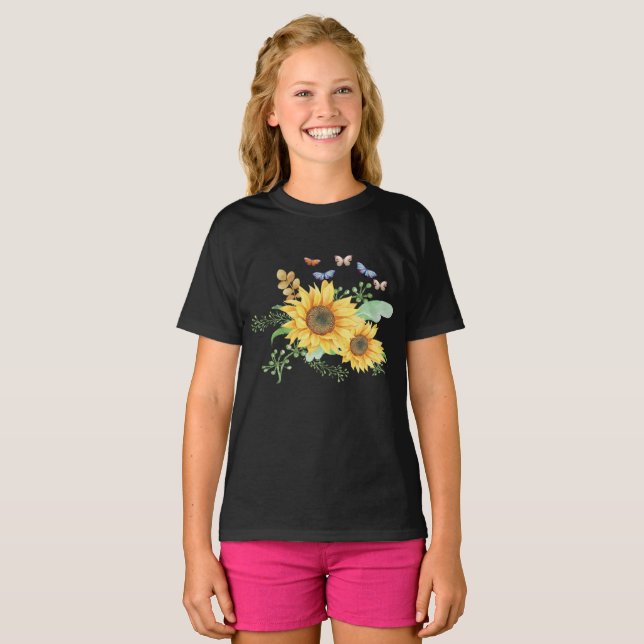 Camiseta primavera de girasol (Anverso completo)