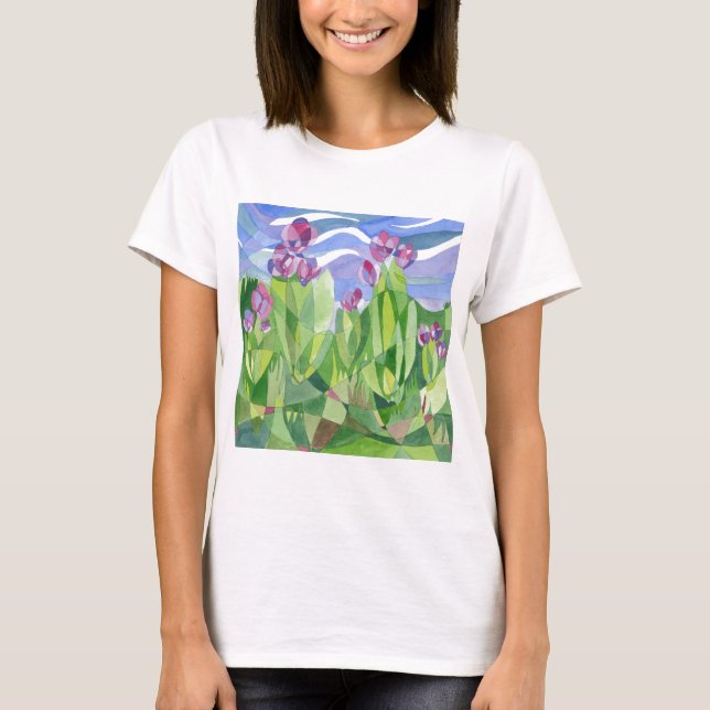 Camiseta Primavera de manga larga de las damas con T (Anverso)