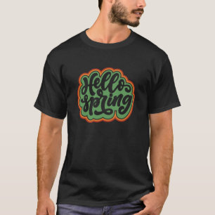 Camiseta primavera de saludo, primavera vintage de tipograf