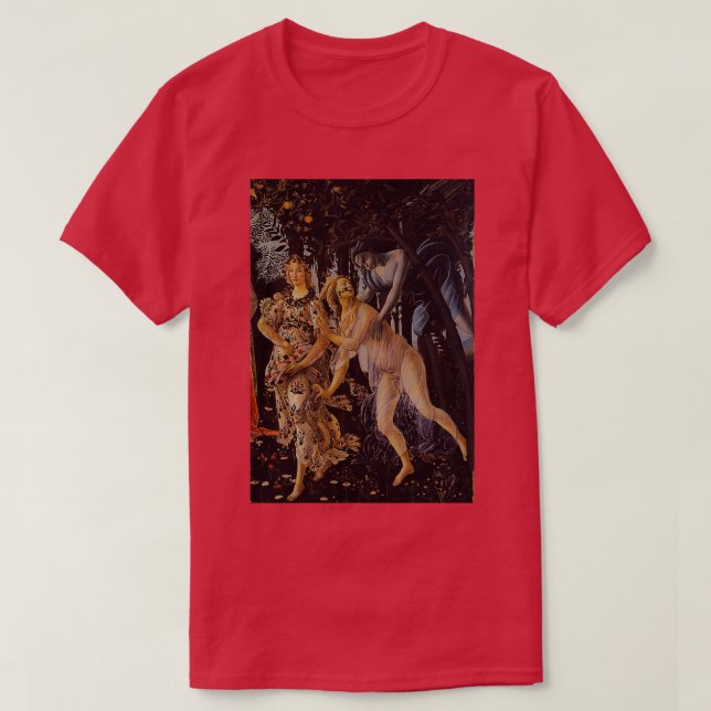 Camiseta Primavera de Sandro Botticelli detalle 3 (Diseño del anverso)