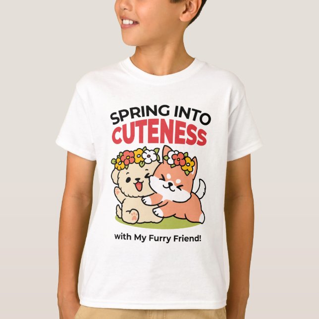 Camiseta Primavera en la atención - Adorable Ilustracion de (Anverso)