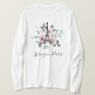 Camiseta Primavera en París - Larga manga de viaje de los C