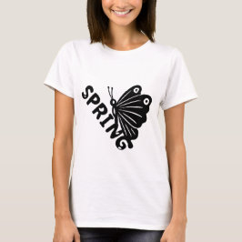 Camiseta Primavera Estética Mariposa Gráfico Minimalista