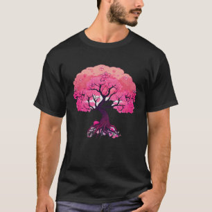 Camiseta Primavera rosa florece árbol de la temporada de Sa