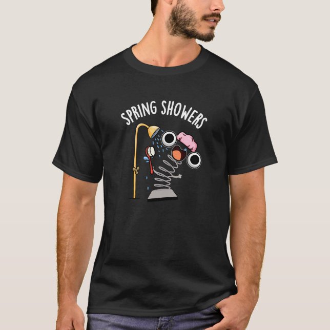 Camiseta Primavera Showers Funny Season Pun Dark BG (Anverso)