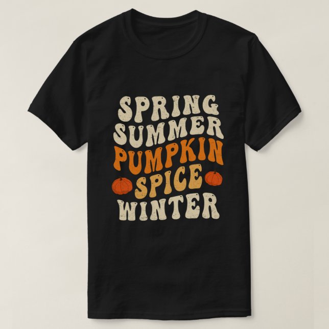 Camiseta Primavera Verano Calabaza Spice invierno Calabaza  (Diseño del anverso)