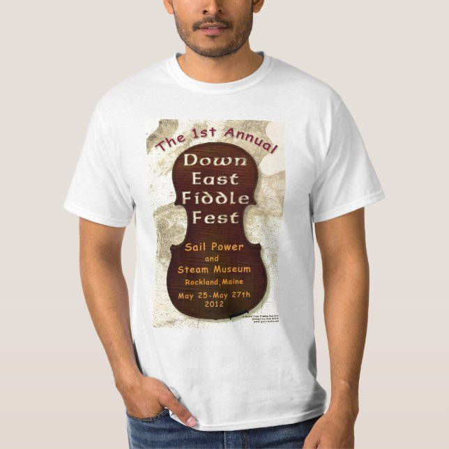 Camiseta Primer abajo Fest del este anual del violín (Anverso)