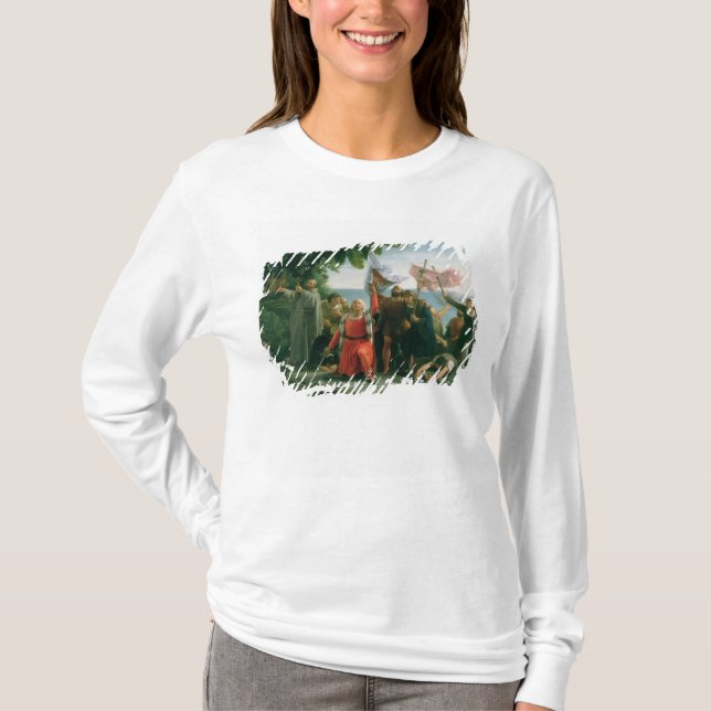 Camiseta Primer aterrizaje de Cristóbal Colón adentro (Anverso)