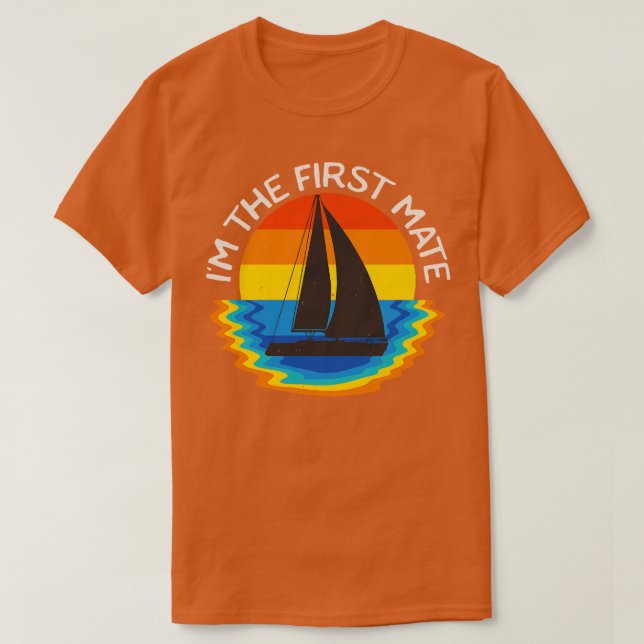 Camiseta Primer barco de vela de barca retro (Diseño del anverso)
