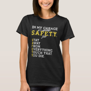 Camiseta Primer Chiste de seguridad mecánica de garaje para