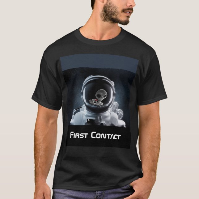 Camiseta Primer contacto con astronauta y extranjero (Anverso)
