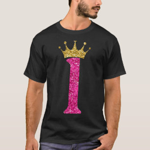 Camiseta Primer cumpleaños de 1 año Reina Chicas corona ros