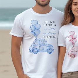 Camiseta Primer cumpleaños de San Valentín Globos azules y