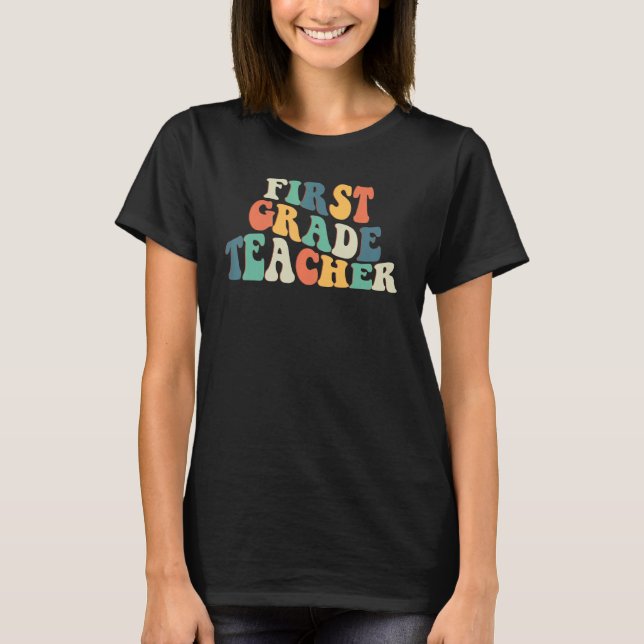 Camiseta Primer curso de la vida de profesor retro (Anverso)