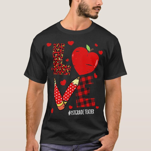 Camiseta Primer curso de la vida de profesor Valentine Day  (Anverso)