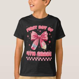 Camiseta Primer Día De 4to Grado Coquette Byck Para Ir Al C