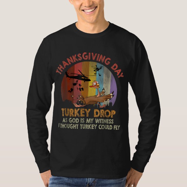 Camiseta Primer Día de Acción de Gracias Anual Turquía cae  (Anverso)